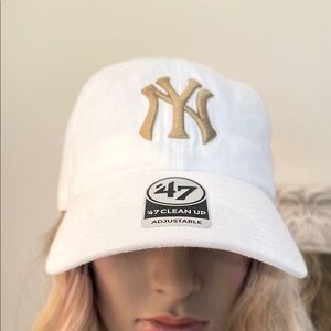 Anthropologie  47 Brand Gold NY Yankees Baseball Cap